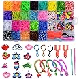 2000 Pcs Loom Bands Kit with Loom Board, Necomi® Loom Bracelet Making Kit for Kids Art Crafts Bracelet Making Set with Hooks &Charms for Kids Friendship Bracelet Kids Girls Birthday Gift Kits