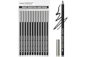 12PCS Erinde Black Eyeliner Pencil Set, 2 in 1 Soft Eyeliner pencil & Eyeshadow pencil Waterproof, Natural Matte Hypoallergenic Eyeliners, Black Makeup Pencils, Easy to Color, Skin Marker Pencil