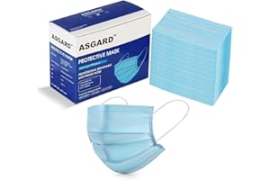 ASGARD Melt-Blown Fabric Disposable Face Mask with Nose Clip (Blue, Pack of 100) for Unisex