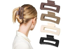 ‎AIMIKE AIMIKE 4 Stück Haarklammer Groß, 11 cm Kunststoff Rutschfester Haarspangen Damen Haar mit Starkem Halt, groß Haarklammern Haarstyling-Zubehör für Damen Mädchen dickes und dünnes Haar, Matte