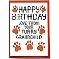 Birthday Card From Furry Grandchild, Pets, Dog, Cat For Grandma, Grandpa, Fur Grandparent