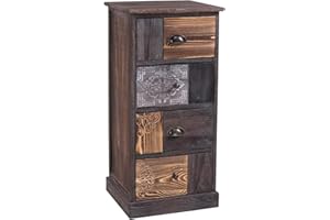 ‎CARO-MÖBEL CARO-Möbel Schubladenkommode MARA Standregal Aufbewahrungsregal, Shabby Chic Vintage Look mit 4 Schubladen