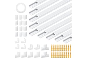 TAPVAI 10 Piezas Canaletas para Cableado (0.4m*15mm*10mm), Canaleta Cables Pared Adhesivo, Canaleta Cables Color Blanco para Organizar, Proteger Y Cubrir Cables