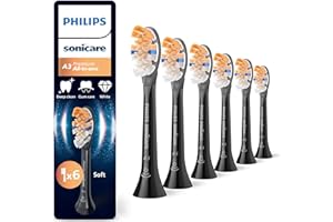 ‎PHILIPS Philips Sonicare A3 Premium All-in-One, Original Ersatzbürstenköpfe, Schwarz, 6er-Pack, HX9096/88