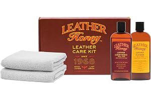 Leather Honey Komplett Lädervårdsset - Inklusive Läderbalsam (236 ml), Läderrengöringsmedel (236 ml) och Två Appliceringsduka