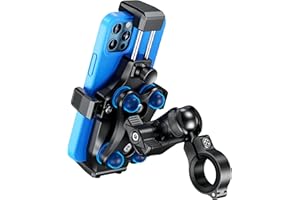 Kewig Motorrad Handyhalterung mit Vibrationsdämpfer und Hochgeschwindigkeits Sicherheitsschloss, neueste Anti-Diebstahl-Handyhalterung für Motorrad passend für 4.7–7.2“ Handys