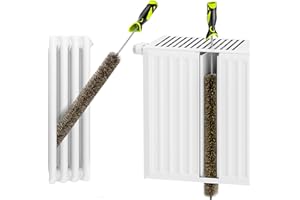 HELLOCAM Brosse de Nettoyage pour radiateur Flexible 81cm composée de Poils de Sanglier avec tête en Silicone et Tube de Protection pour éviter Toute Rayure, Nettoyez la poussière à l'intérieur radiateurs