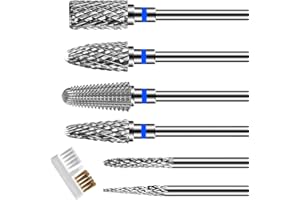 DMNQ 6PCS Embout Ponceuse Ongles Cuticule Embout Ponceuse Ongles Professionnelle Embout Depose Ponceuse Ongles Embout Ponceuse Pour Ongles,3/32 Pouces Embouts Professionnels Embout Ponceuse(Bleu)