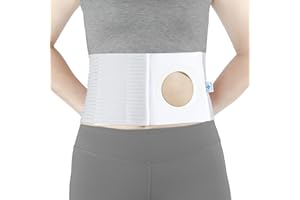 NIdreamCE Adjustable Ostomy Hernia Belt - Breathable Stoma Support Belt for Colostomy & Ileostomy Bag Holder - Post Operative Care, Fit for Men & Women (L)