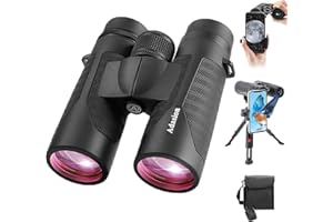 Adasion Fernglas für Erwachsene, Fernglas Klein Wasserdicht 12 x 42 mit Handy Adapter und Stativ, Superhelle Leichte Ferngläser für Vogelbeobachtung Jagd Sport Wandern Kreuzfahrt Reisen Konzert