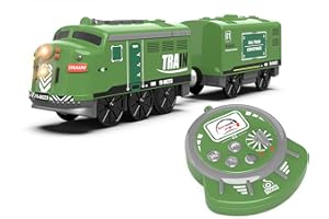 LIBOON Train Toy Remote Control Locomotive, Motorized Train Set for Wooden Track, Electric Trains with Sound & Lighting Effects Compatible with Thomas, Brio, Chuggington
