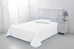 Sonia Linens Home Basic Soft Brushed Microfibre Flat Sheet - Non Iron Breathable Hypoallergenic Top Sheet (White, Single)