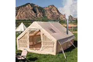 Sport Tent Inflatable Tent with Pump,Family Tent for 4-6 Persons with Stove Jack Hole,4 Season 3000mm Waterproof Pop-Up Tents,Quick to Set up