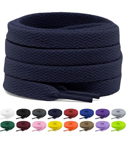 JYNXOR - Pack De 3 Pares Cordones Planos Blancos 8mm Para Zapatillas, 120 Cm, Poliéster Suave