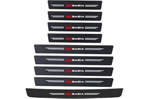 LDBKFD 9 Pezzi Protezione Porta Soglia Sticker per Dacia Duster 2010-2024 2025, Adesivo Battitacco in Fibra Carbonio Accessori Decorativi Automobilistico