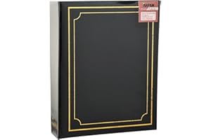 ARPAN Álbum de Fotos (15,24 x 10,16 cm, 200 Bolsillos), Negro, 18.3 x 4.5 x 22.9 cm