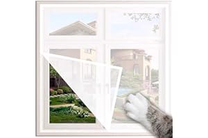 Xpnit Katzenfensterschutz, Fensternetz für Katzen, Sicherheitsnetz, kratzfest, Fensterschutz, Katze, Balkonnetze, Fliegengitter, Moskitonetz (100 x 180 cm, weiß-weißes Netz)