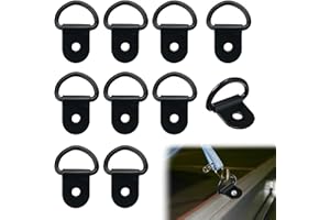MEKEET 10PCS D Rings Heavy Duty Lashing Ring Black Tie Cown Anchor D Tie Down Rings Stainless Steel Retaining Ring Hook Load Anchor D Ring for Cargo Safety in Trucks, Boats, Vans and Trailers