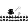 20 x Tarpaulin Buttons with Stainless Steel Screws with Nuts Round Buttons Tarpaulin Hooks for Trailer Tarpaulin Side Wall Trailer Net Rope Hook Plastic Knob