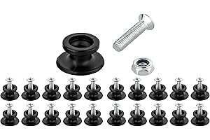 AUTOLIGHT 24 Lot de 20 boutons de bâche avec vis en acier inoxydable avec écrous, boutons ronds, crochets de bâche pour remorque, bâche, panneau de remorque, filet de remorque, crochet en plastique, crochet en