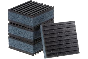QUARKZMAN 4 st gummi antivibrationskuddar vibrationsdämpare 5 x 5 x 7/8 tum isoleringsdyna vibrationsisoleringsdynor ribbade