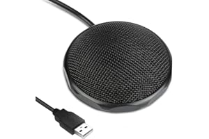 ICOUVA Conference USB Microphone for Meeting Business Computer PC, Laptop,Desktop,Mac & Macbook, Portable Table for Online Chatting, Calls, Meeting, Video Conference(Black)