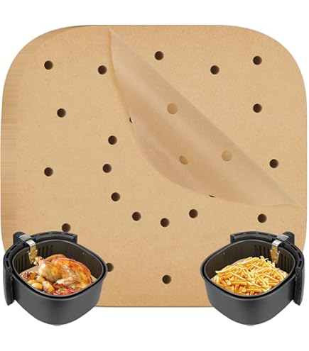 VODAFQS 3 Pièces Tapis De Friteuse à Air En Silicone Réutilisables, Anti-Adhésifs Et Sans BPA, Accessoires Compatibles Avec Friteuse à Air Carrée (21,5 X 21,5 Cm