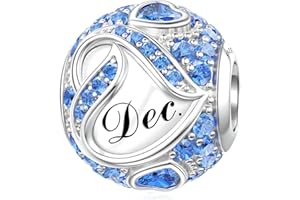 LANBEIDE Birthstone Charms for Pandora Charms, 925 Sterling Silver Beads for Pandora Bracelet Xmas Birthday Present for Women