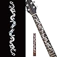 PLIGREAT 2 Pcs Guitar Fret Markers Guitar Neck Fretboard Stickers Removable Dragon Decal DIY Guitar Decor Gifts for Electric Bass Player Acoustic Guitar Decorations Musical Instrument Shop Supplies