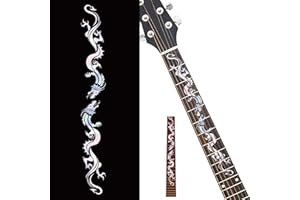 PLIGREAT 2 Pcs Marcadores de Trastes de Guitarra Pegatinas de Diapasón de Mástil de Guitarra Pegatinas Calcomanía de Dragón Decoración de Guitarra DIY Regalos para Bajista Eléctrico Guitarra Acústica