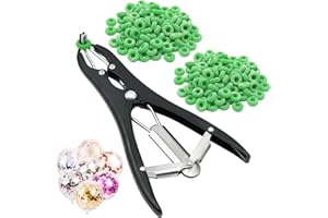 MOGOULUA Kastrationszange mit 200 Stück Gummiringe Ballon Expansionszange Ballon Füllung Pailletten Werkzeug Blutlose Kastration Zange Elastrator Kastration Zange für Ziegen (Schwarz)