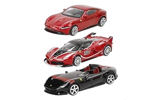 Bburago - Pack Regalo 3 Ferrari R&P - 3 Coches icónicos a Escala 1:43 (selección aleatoria), réplicas realistas con Licencia Oficial Ferrari, Edad Recomendada 3+ años