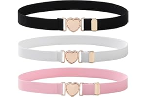 Coubeau Girls Kids Elastic Belt Stretch Belt Fashion Cute Adjustable Heart Belt