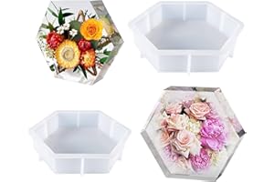 Yayatty 2 PCS Grand Moule Resine Epoxy Hexagone Résine Moule en Silicone, Moules Hexagonaux en Résine pour La Préservation Des Fleurs, Décorations pour La Maison, Organiser Le Livre