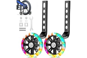 MINXIN Stabilisateurs de vélo pour Enfants, Stabilisateur Roue, Roues de Support pour vélo d'enfant, Roues d'Entraînement Réglables, Roulette Velo Universelle, Noir