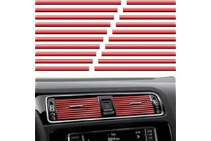 VICDUEKG 20 Pièces Bandes De Style Décoration D'Aération De Voiture Garniture de Moulage Intérieur de Voiture en Climatiseur DIY Sortie d'air Bande de Décoration (Rouge)