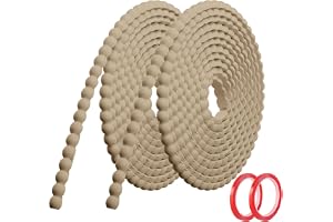 Hengrongshen Dekorativa lister, självhäftande, trä (6 m x 10 mm), flexibla PVC-vägglister med 3D-träpärlkant, att skala av oc