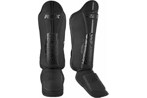 REX BOXING GEAR Rex Sports Endurance Shin Guard Instep for Kickboxing, MMA fighting pads, kickboxing shinpads, Muay Thai Leg pads, Rexene Leather Boxing protection for legs