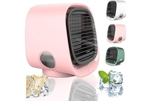 CAMIC Oribreeze Air Conditioning,Oribreeze Air Cooler, Ori Breeze Portable Air Conditioners with Night Light, Desktop Cooling Fan for for Home Room Camping Car Office (Pink)
