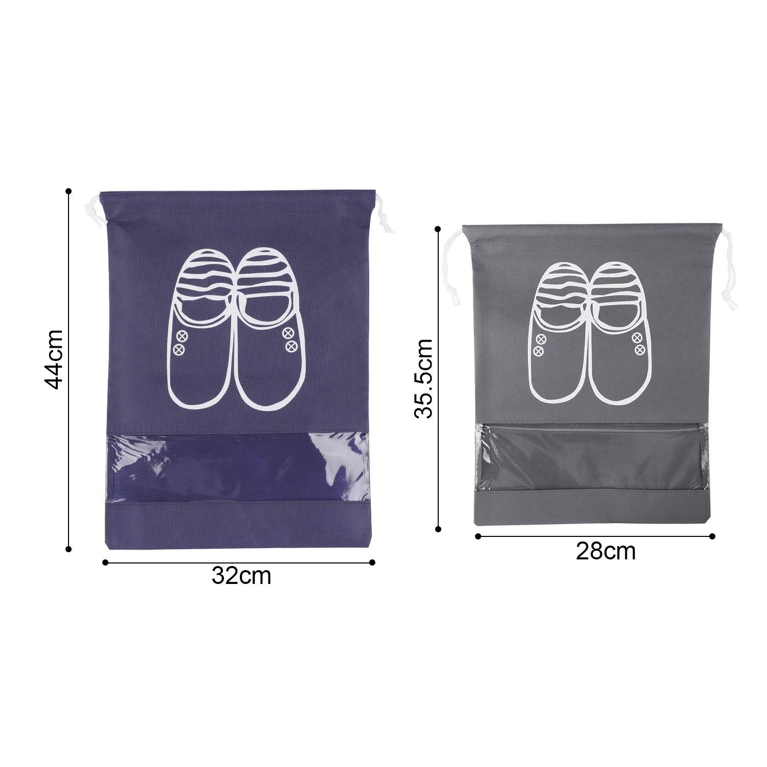 RIGHTWELL-Sac--Chaussures-10-Sacs--Chaussures-de-Voyage-avec-Embrasse-Fentres-Transparentes-Sacs-pour-Chaussures-Antipoussire-Hydrofuges-Idal-pour-Le-Voyage-ou-Le-Rangement--la-Maison