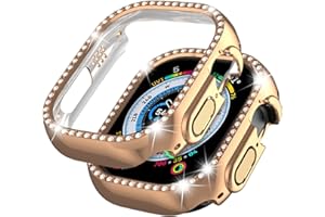 Miimall Etui kompatybilne z Apple Watch Ultra 2 49 mm, błyszczące etui dla kobiet, twarda ramka z PC, osłona bez osłony ekranu, kryształowe diamenty, ultracienkie etui ochronne do iWatch Ultra 49 mm -