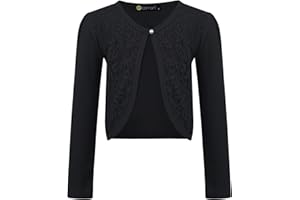 LOTMART Fille Manches Longues Bout Ouvert boléro Veste pour Enfants Cardigan Haut et Cadeau Gratuit Stylo avec Chaque Colis