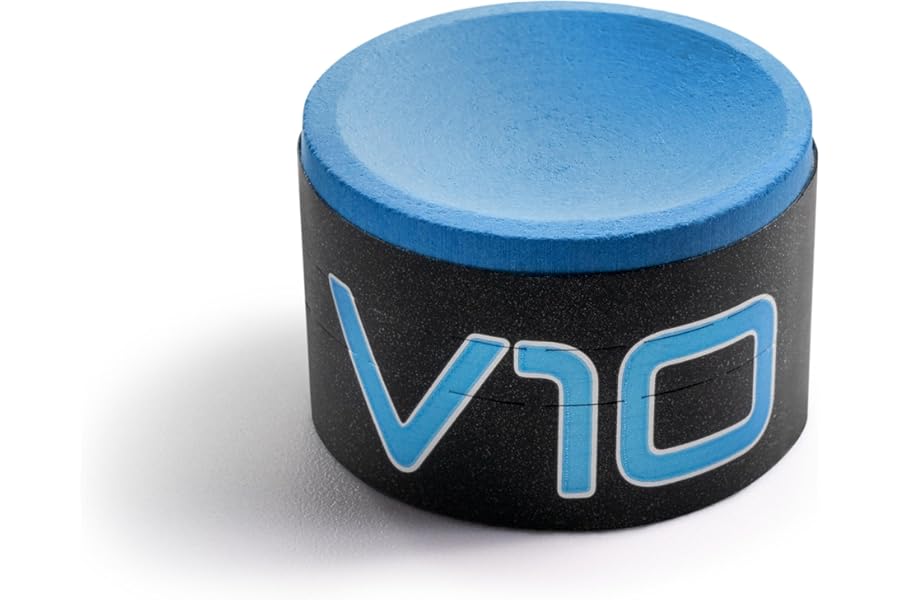 Taom V10 Professional Snooker Pool Chalk - Round Shape - Eliminates Kicks - Low Residue - Free Cue + Case Microfibre Cue Towel