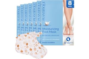 PLANTIFIQUE Koreanska Fuktgivande Fotmask-Strumpor för Mjuka Hälar – 8 Par | Fotmask för Torra, Spruckna Fötter med Sheasmör och Kokosolja – Present för Fotvård