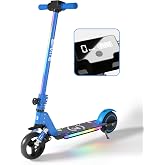 Scooter &Ccedil;ocuk Elektrikli - 130W, LED Işıklı, Amortis&ouml;rl&uuml; -DİZLİK VE DİRSEKLİK HEDİYELİ-