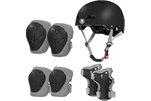 LANOVAGEAR Kids Helmet Knee Elbow Pads Wrist Guards Age 2-8 Years Kids Multi-Sports Helmet for Bike Skateboarding Inline Roller Skating Scooter