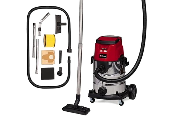 Einhell Aspirateur eaux et poussières sans fil TE-VC 36/25 Li S-Solo Power X-Change (36 V, cuve en inox 25 l, 150 mbar, vendu avec buses et filtres, mais sans batterie)
