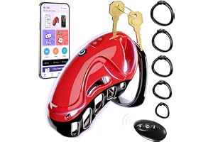 Kyskhetsbur Vibrator Sexleksaker för män - Kyskhetsanordningar för män Sissy Cock Cage för par med 10 vibrationer, BDSM Bondage Penis Exercise Train Vuxenleksak med 5 storlekar Ring 2 Nycklar