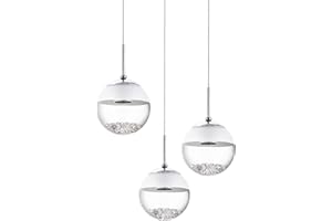 Eglo 93709&Nbsp;Lampe Ronde À Suspension / MÉTal Transparent