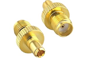 tinshow 2 Pack TS9 to SMA Adapter - TS9 Male to SMA Female Coaxial Connector - Gold-Plated - Compatible with High-Gain LTE Antennas, 5G Routers, Hsdpa, Huawei Network, USB Modems